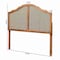 Baxton Studio Iris Vintage Classic Ash Walnut Finished Wood and Synthetic Rattan King Size Arched Headboard 181-11131-Zoro - alternate 3